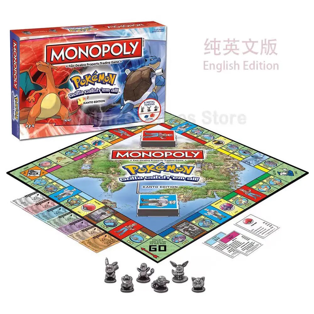 Pokémon City Urban Edition Monopoly Johto Edition English Edition Children's Board Game.