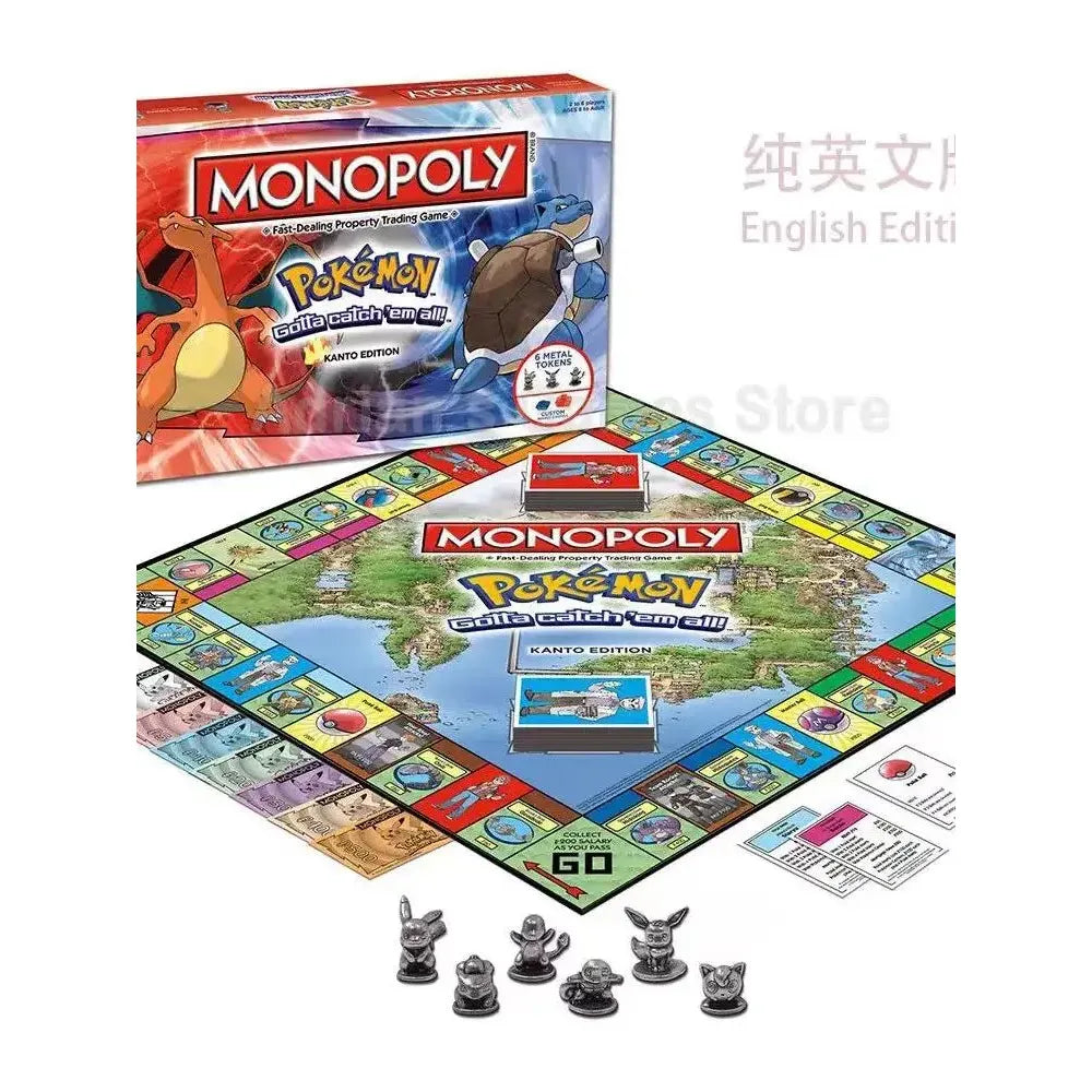 Pokémon City Urban Edition Monopoly Johto Edition English Edition Children's Board Game.