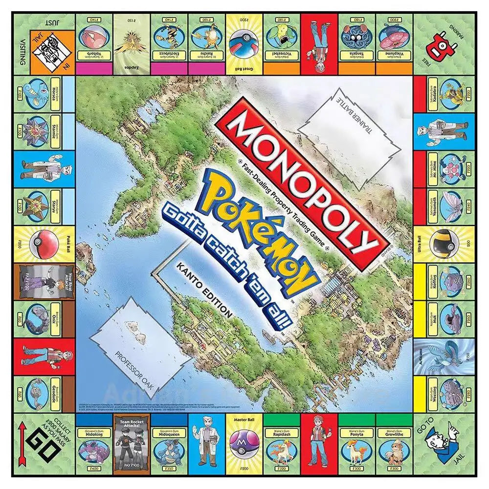 Pokémon City Urban Edition Monopoly Johto Edition English Edition Children's Board Game.