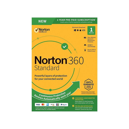 Norton 360 Standard 1 Device 1 Year + VPN Email Key
