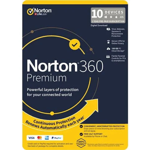 Norton 360 Premium 10 Devices 1 Year Email Key